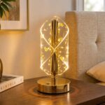 Luxury Golden Crystal Table Lamp  Touch Control Rechargeable LED Night Lamp  Decorative Bedside Lamp - Image 2
