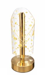 Luxury Golden Crystal Table Lamp  Touch Control Rechargeable LED Night Lamp  Decorative Bedside Lamp