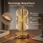 Luxury Golden Crystal Table Lamp  Touch Control Rechargeable LED Night Lamp  Decorative Bedside Lamp - Image 3